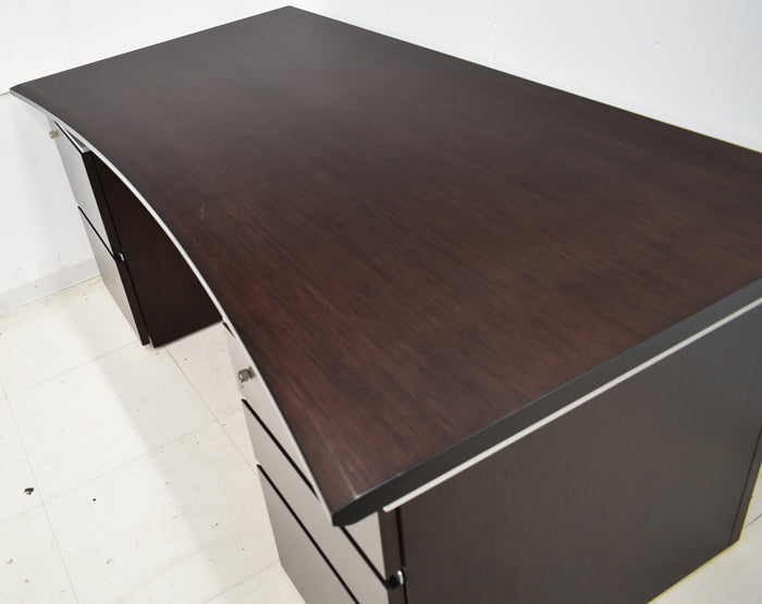 【配送料金見積もり対応となります】イトーキ XVシリーズ 役員用両袖机 アール型天板 サブテーブル 幅2790 2025030501【中古】【中古オフィス家具】