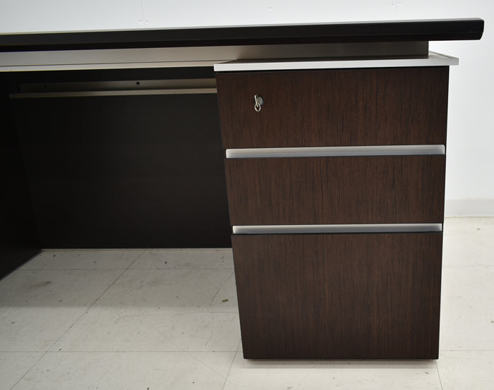 【配送料金見積もり対応となります】イトーキ XVシリーズ 役員用両袖机 アール型天板 サブテーブル 幅2790 2025030501【中古】【中古オフィス家具】