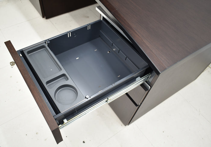 【配送料金見積もり対応となります】イトーキ XVシリーズ 役員用両袖机 アール型天板 サブテーブル 幅2790 2025030501【中古】【中古オフィス家具】