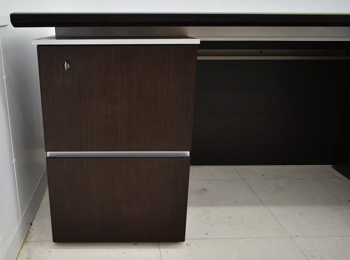 【配送料金見積もり対応となります】イトーキ XVシリーズ 役員用両袖机 アール型天板 サブテーブル 幅2790 2025030501【中古】【中古オフィス家具】