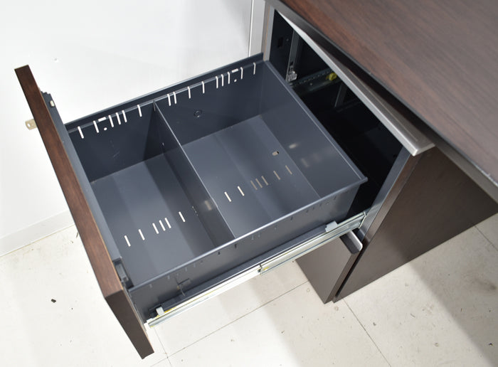 【配送料金見積もり対応となります】イトーキ XVシリーズ 役員用両袖机 アール型天板 サブテーブル 幅2790 2025030501【中古】【中古オフィス家具】