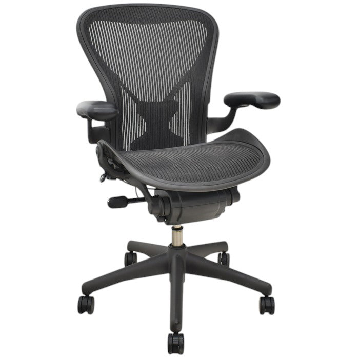 【中古】ハーマンミラー アーロンチェア Bサイズ フル装備 ランバーサポート 固定肘タイプ 2025031003【中古オフィス家具】