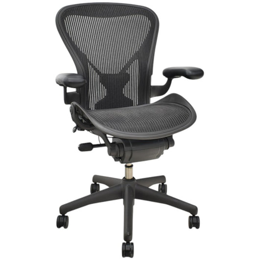 【中古】ハーマンミラー アーロンチェア Bサイズ フル装備 ランバーサポート 固定肘タイプ 2025031003【中古オフィス家具】