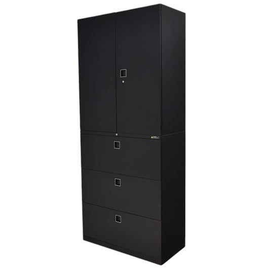 【中古】オカムラ レクトライン 両開き+3段ラテラル ユニット書庫 幅900 2025031904【中古オフィス家具】