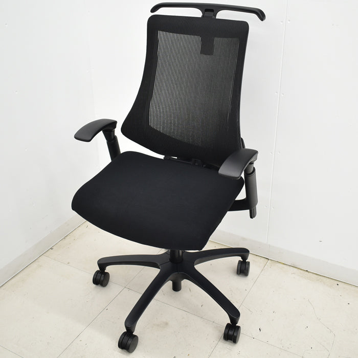 【中古】イトーキ f・エフチェア ハイバック 可動肘 ハンガー ブラック 2025033104【中古オフィス家具】