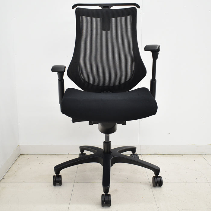 【中古】イトーキ f・エフチェア ハイバック 可動肘 ハンガー ブラック 2025033104【中古オフィス家具】