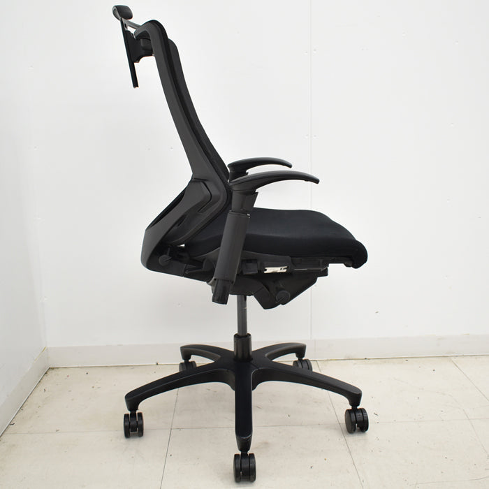 【中古】イトーキ f・エフチェア ハイバック 可動肘 ハンガー ブラック 2025033104【中古オフィス家具】