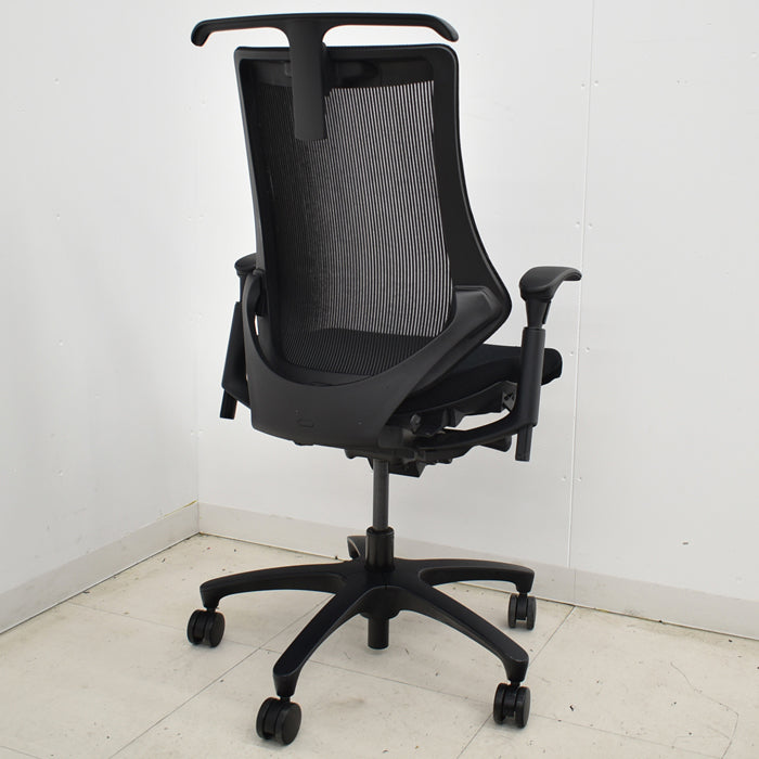 【中古】イトーキ f・エフチェア ハイバック 可動肘 ハンガー ブラック 2025033104【中古オフィス家具】
