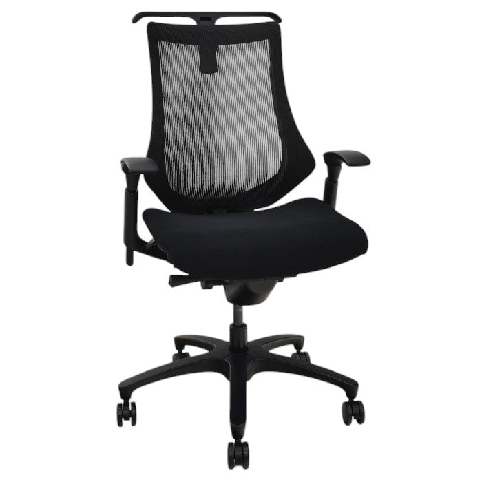 【中古】イトーキ f・エフチェア ハイバック 可動肘 ハンガー ブラック 2025033104【中古オフィス家具】