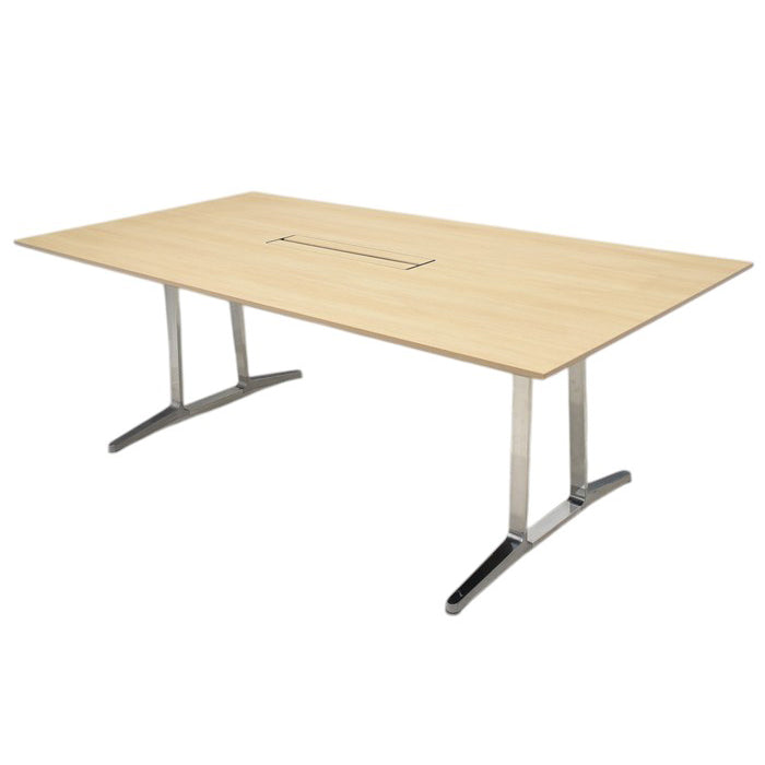 【中古】オカムラ T-skill ミーティングテーブル 配線ダクト付 カンファレンスタイプ 幅2100 2025040203【中古オフィス家具】
