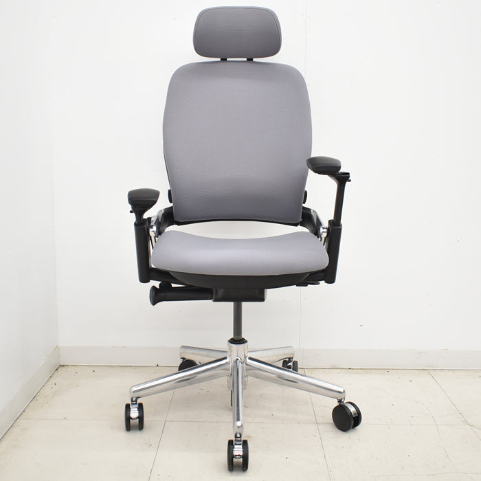 【中古】スチールケース リープV2 可動肘 ランバーサポート ポリッシュ ヘッドレスト USモデル ポリッシュ 2025040803【中古オフィス家具】