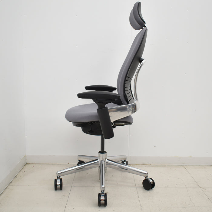 【中古】スチールケース リープV2 可動肘 ランバーサポート ポリッシュ ヘッドレスト USモデル ポリッシュ 2025040803【中古オフィス家具】