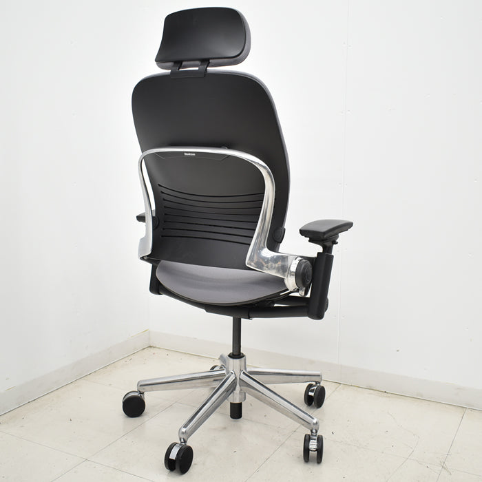 【中古】スチールケース リープV2 可動肘 ランバーサポート ポリッシュ ヘッドレスト USモデル ポリッシュ 2025041504【中古オフィス家具】