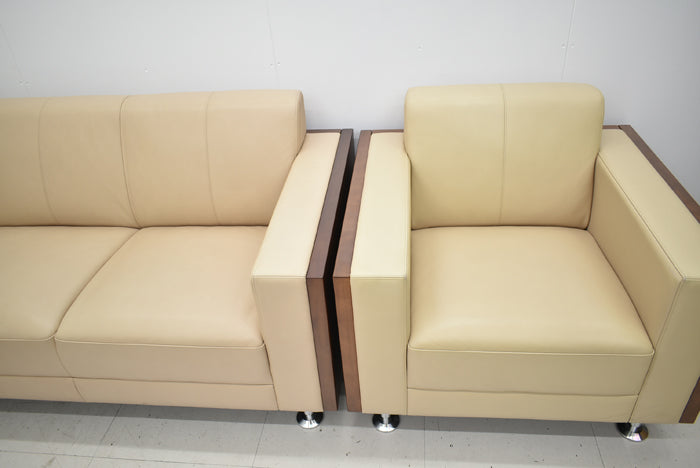 【中古】カリモク家具 グラヴィータシリーズ 応接4点セット 幅1965 2025050201【中古オフィス家具】