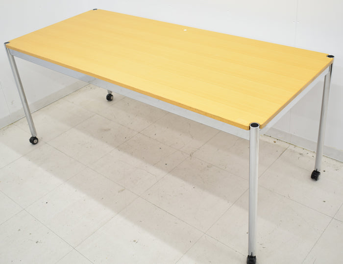【中古】USM Haller ハラーテーブル キャスター付 幅1750 2025050803【中古オフィス家具】
