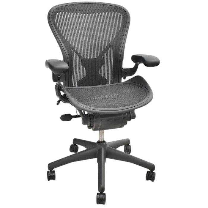 【中古】ハーマンミラー アーロンチェア Bサイズ フル装備 ポスチャーフィット 肘レバータイプ 2025051904【中古オフィス家具】