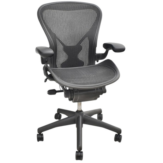 【中古】ハーマンミラー アーロンチェア Bサイズ フル装備 ポスチャーフィット 肘レバータイプ 2025051904【中古オフィス家具】