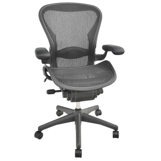【中古】ハーマンミラー アーロンチェア スタンダード Bサイズ ランバーサポート 肘パッド新型タイプ 2025052605【中古オフィス家具】