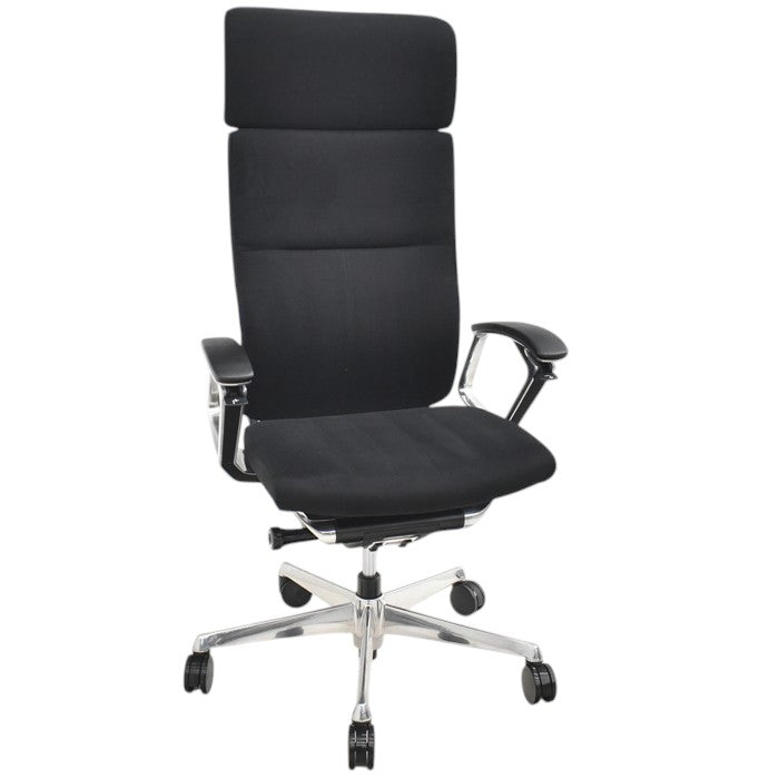 【中古】オカムラ デューク エクストラハイバック(可動ヘッドレスト)固定肘 ランバーサポート ポリッシュ 2018年製 2025060203【中古オフィス家具】