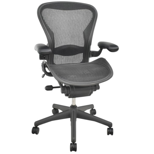 【中古】ハーマンミラー アーロンチェア Bサイズ フル装備 ランバーサポート 2025060906【中古オフィス家具】