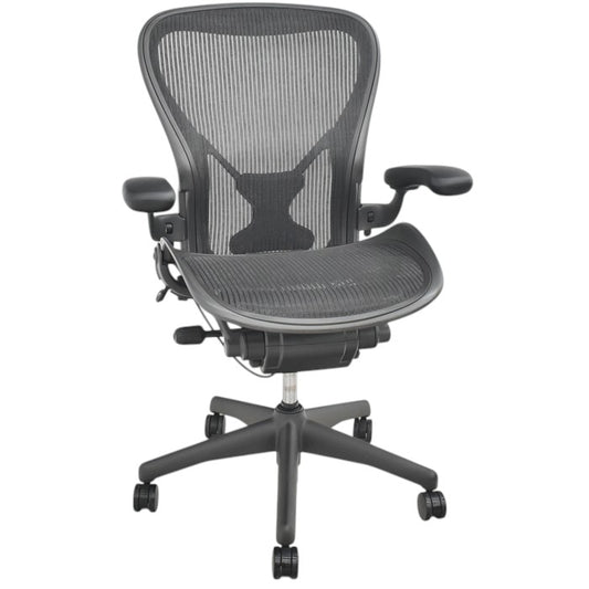【中古】ハーマンミラー アーロンチェア Cサイズ フル装備 ポスチャーフィット 新型肘パッド 2025061104【中古オフィス家具】