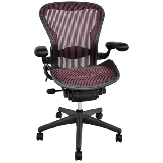 【中古】ハーマンミラー アーロンチェア Bサイズ 可動肘 ランバーサポート 2025061604【中古オフィス家具】