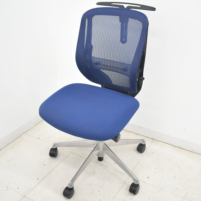 【中古】オカムラ シルフィー ローバック 肘なし バックカーブアジャスト 前傾機能 ハンガー ポリッシュ脚 ランバーサポート 2025070804【中古オフィス家具】
