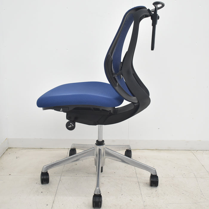 【中古】オカムラ シルフィー ローバック 肘なし バックカーブアジャスト 前傾機能 ハンガー ポリッシュ脚 ランバーサポート 2025070804【中古オフィス家具】