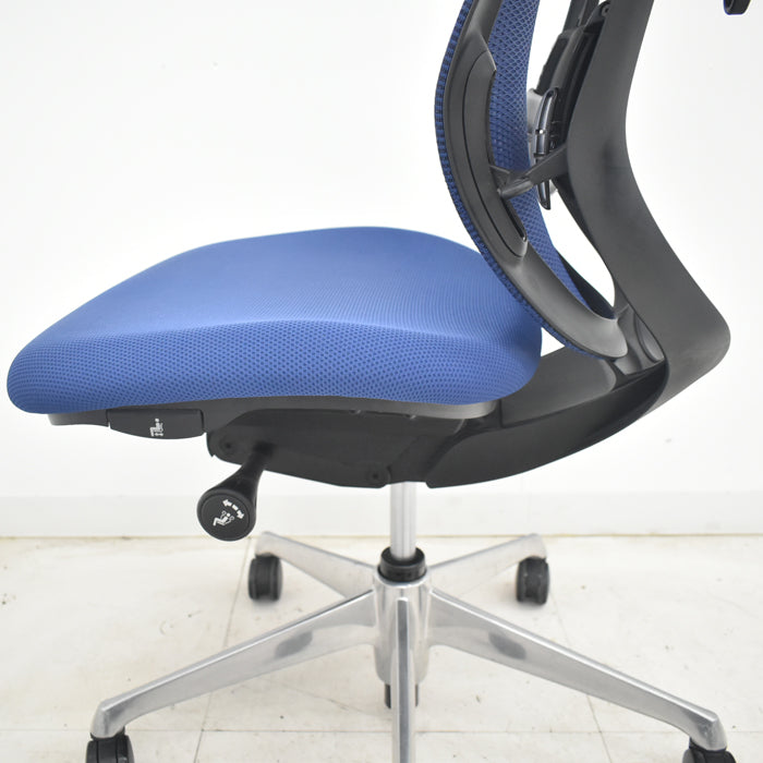 【中古】オカムラ シルフィー ローバック 肘なし バックカーブアジャスト 前傾機能 ハンガー ポリッシュ脚 ランバーサポート 2025070804【中古オフィス家具】