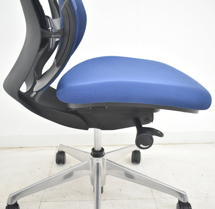 【中古】オカムラ シルフィー ローバック 肘なし バックカーブアジャスト 前傾機能 ハンガー ポリッシュ脚 ランバーサポート 2025070804【中古オフィス家具】