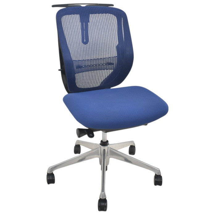 【中古】オカムラ シルフィー ローバック 肘なし バックカーブアジャスト 前傾機能 ハンガー ポリッシュ脚 ランバーサポート 2025070804【中古オフィス家具】