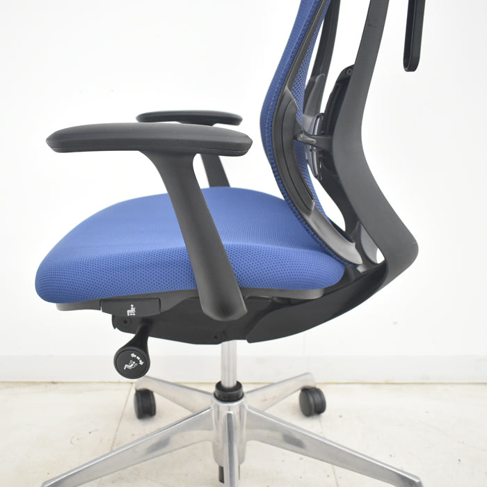 【中古】オカムラ シルフィー ローバック 固定肘 バックカーブアジャスト 前傾機能 ハンガー ポリッシュ脚 ランバーサポート 2025070806【中古オフィス家具】