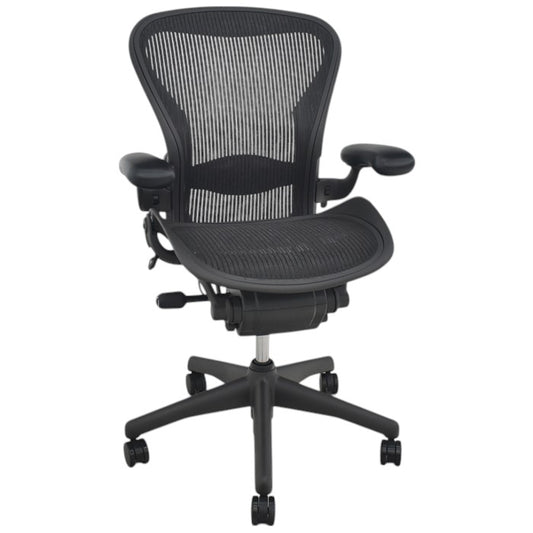 【中古】ハーマンミラー アーロンチェア Bサイズ 可動肘 ランバーサポート 2025071004【中古オフィス家具】