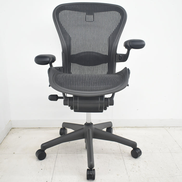 【中古】ハーマンミラー アーロンチェア Bサイズ フル装備 ランバーサポート ハンガー 2025072202【中古オフィス家具】