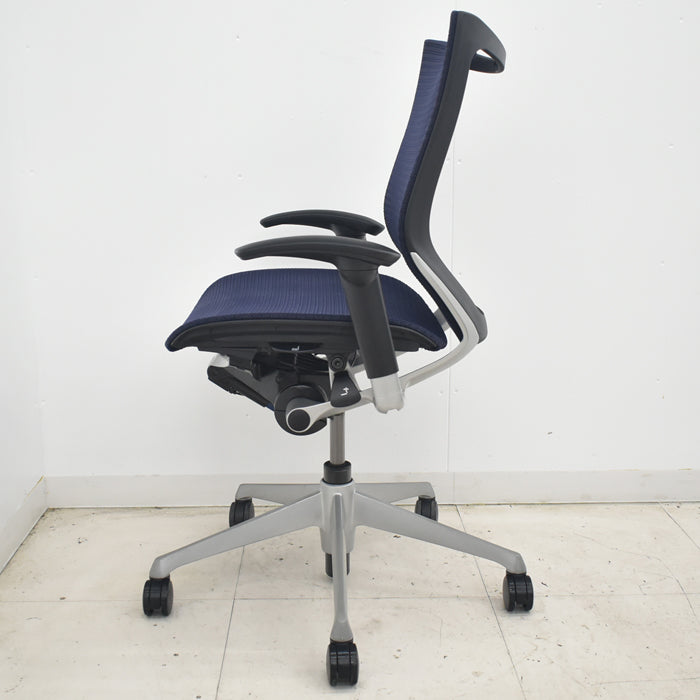 【中古】オカムラ バロン ローバック 可動肘 シルバー脚 2025072304【中古オフィス家具】