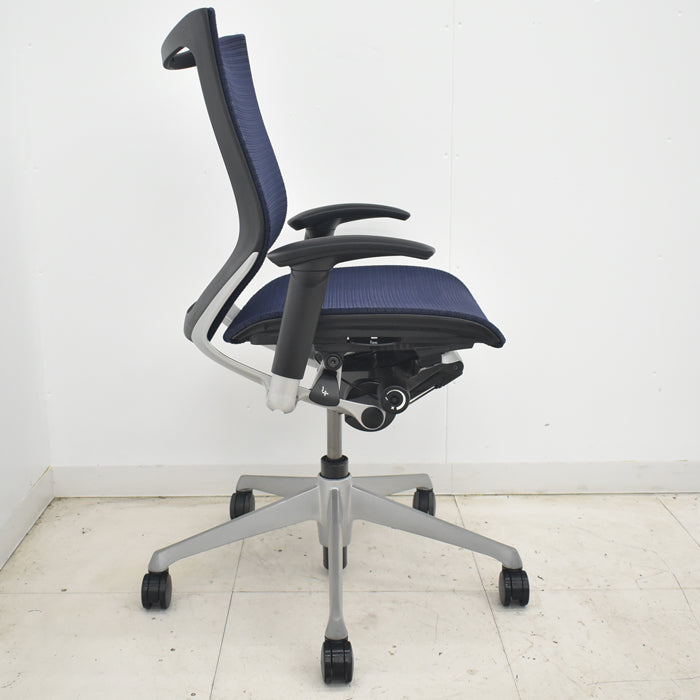 【中古】オカムラ バロン ローバック 可動肘 シルバー脚 2025072304【中古オフィス家具】