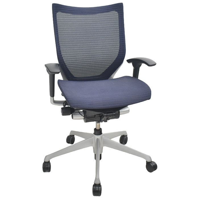 【中古】オカムラ バロン ローバック 可動肘 シルバー脚 2025072305【中古オフィス家具】