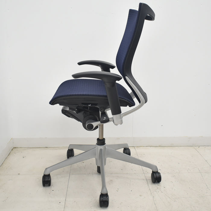 【中古】オカムラ バロン ローバック 可動肘 シルバー脚 2025072401【中古オフィス家具】