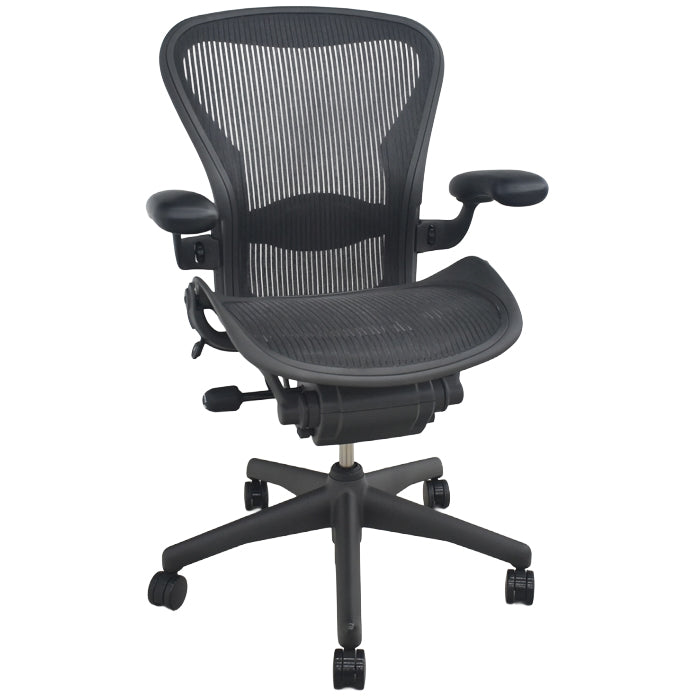 【中古】ハーマンミラー アーロンチェア Bサイズ 可動肘 ランバーサポート 2025081602【中古オフィス家具】