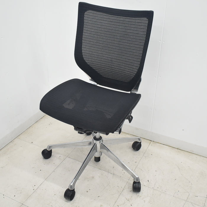 【中古】オカムラ バロン ローバック 肘なし ポリッシュ 2025081807【中古オフィス家具】