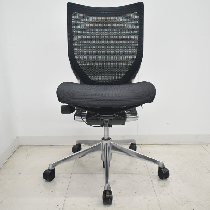 【中古】オカムラ バロン ローバック 肘なし ポリッシュ 2025081807【中古オフィス家具】