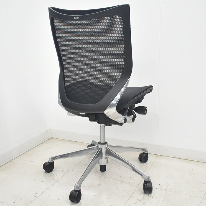 【中古】オカムラ バロン ローバック 肘なし ポリッシュ 2025081807【中古オフィス家具】
