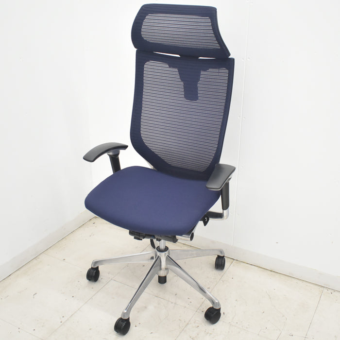 【中古】オカムラ バロン エクストラハイバック 可動ヘッドレスト 可動肘 ポリッシュ 2025082101【中古オフィス家具】
