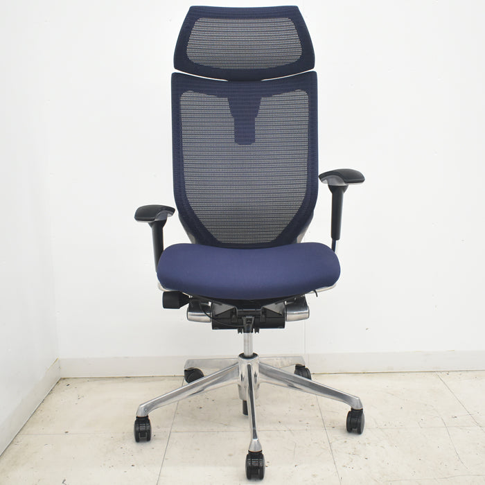【中古】オカムラ バロン エクストラハイバック 可動ヘッドレスト 可動肘 ポリッシュ 2025082101【中古オフィス家具】