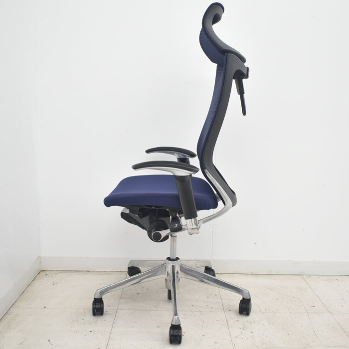 【中古】オカムラ バロン エクストラハイバック 可動ヘッドレスト 可動肘 ポリッシュ 2025082101【中古オフィス家具】
