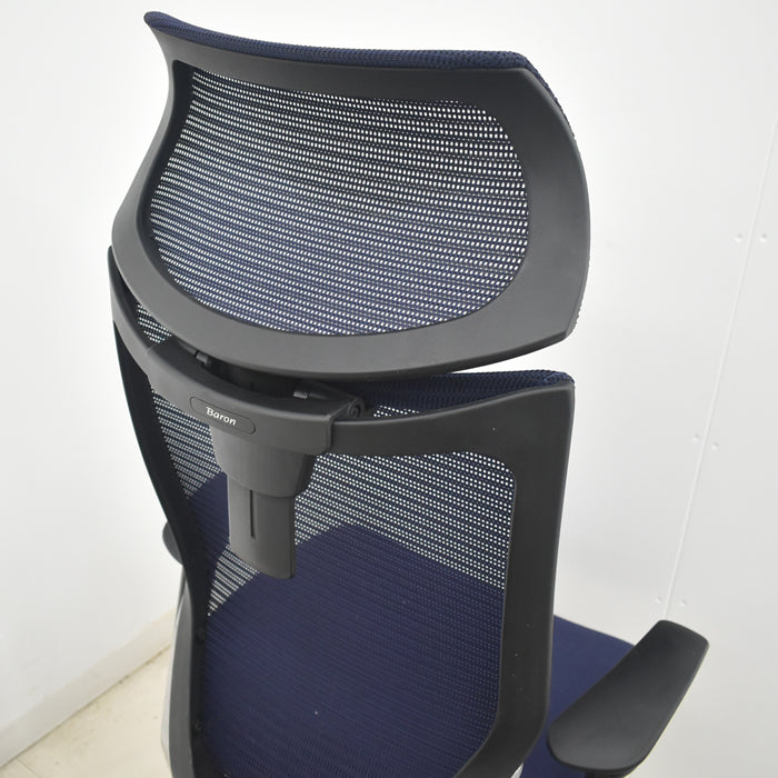 【中古】オカムラ バロン エクストラハイバック 可動ヘッドレスト 可動肘 ポリッシュ 2025082101【中古オフィス家具】