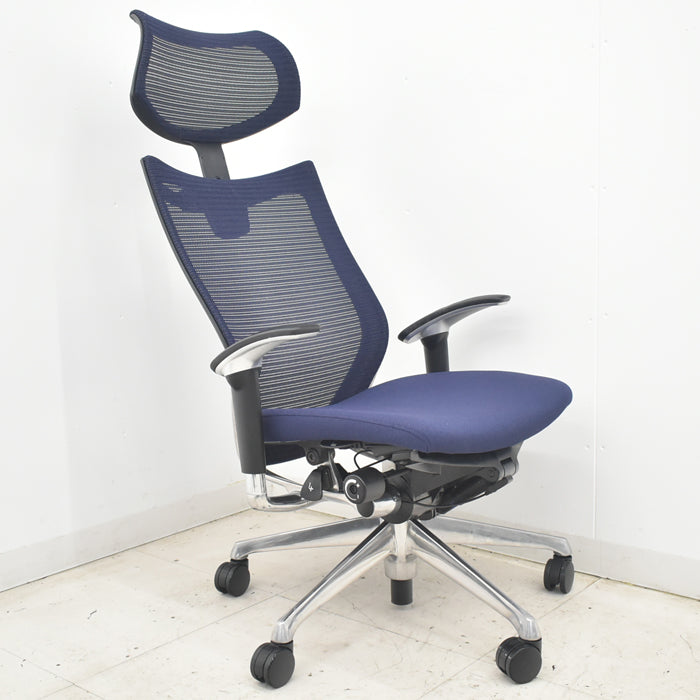 【中古】オカムラ バロン エクストラハイバック 可動ヘッドレスト 可動肘 ポリッシュ 2025082101【中古オフィス家具】