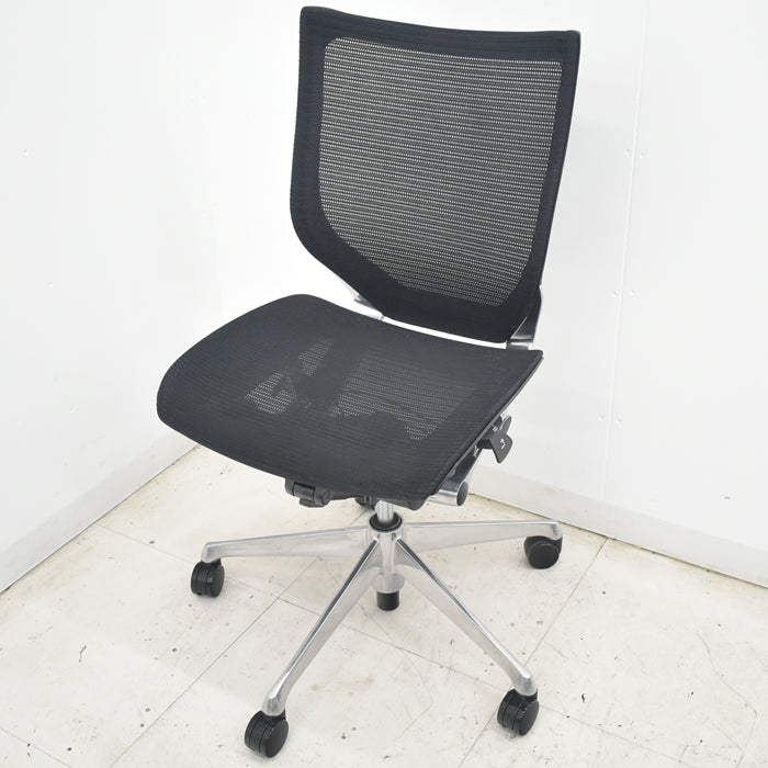 【中古】オカムラ バロン ローバック 肘なし ポリッシュ 2025082104【中古オフィス家具】