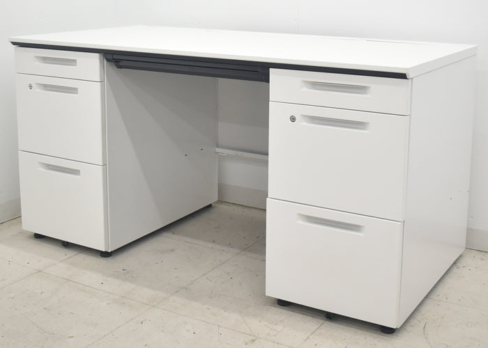 【中古】コクヨ ISシリーズ 両袖デスク W1400 2025082603【中古オフィス家具】