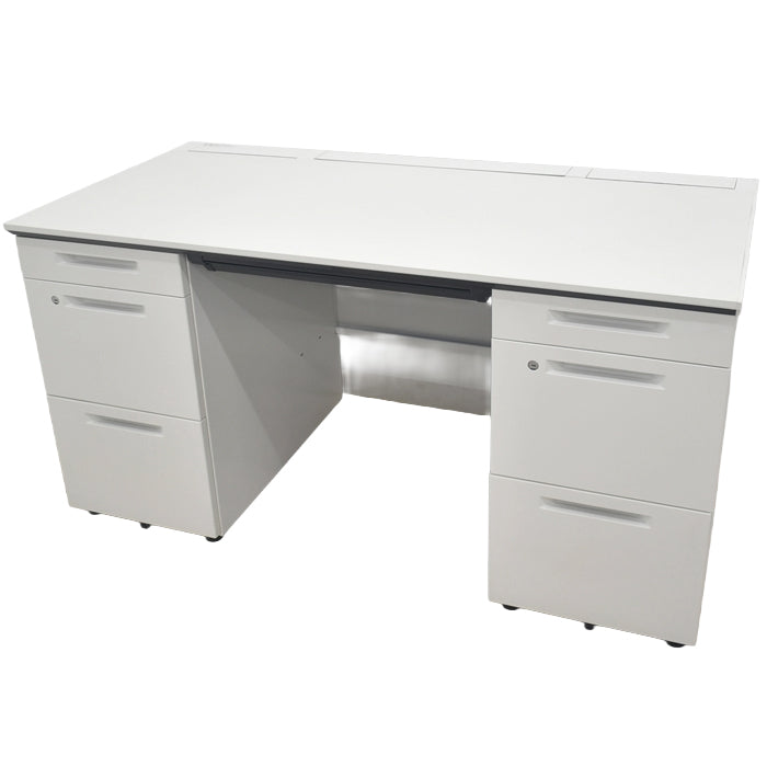 【中古】コクヨ ISシリーズ 両袖デスク W1400 2025082603【中古オフィス家具】